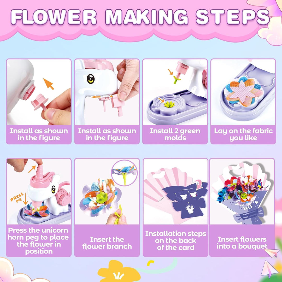 CENOVE Blumenstrauss Bastelset, DIY Blumen Bastelset Kinder, Blumenpresse Blumenstrauss, Knete, Kuns