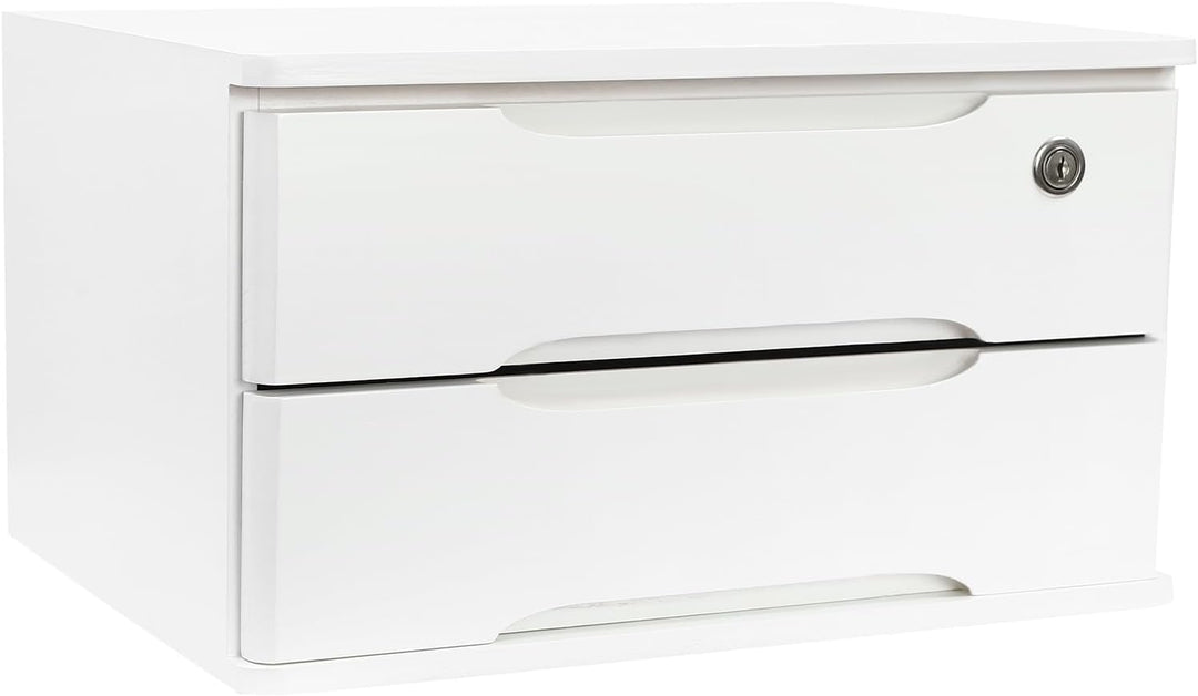 Schubladenbox Schreibtisch, Box Abschliessbar 5kg Tungholz Mit 5-Stufiger Organizer Schlüssel Anti-R