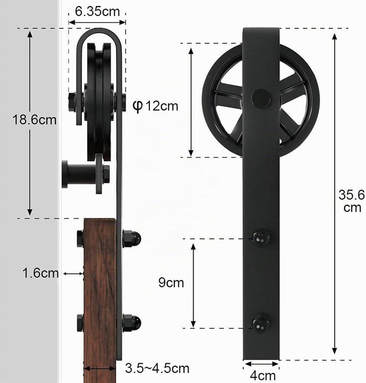 WINSOON 305cm Einzelschiebetür Industrie Schiebetür Schiene Schiebetürbeschlag Set Schwerlast Schieb