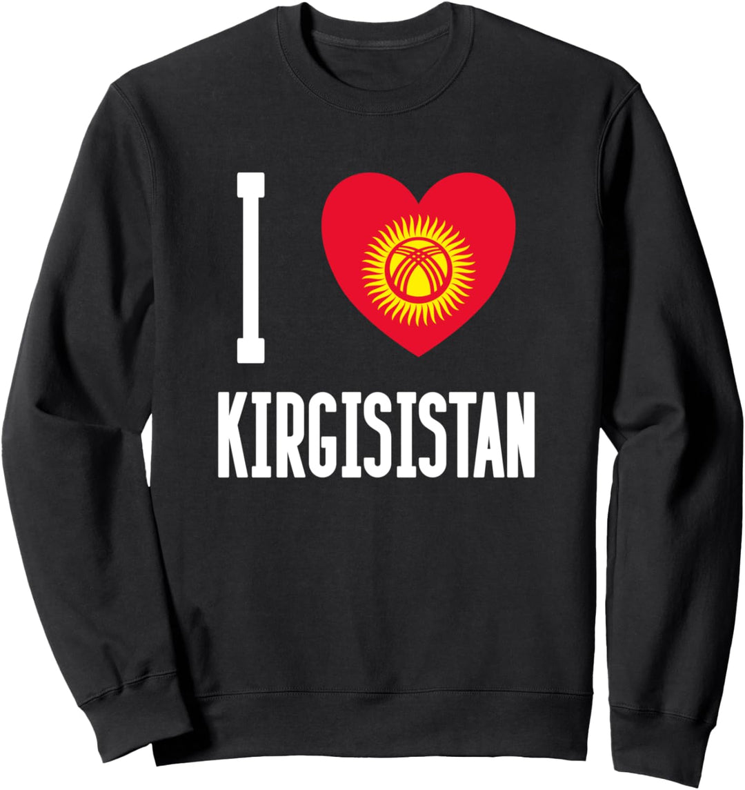 I Love Kirgisistan Flagge Bischkek Russia Russland Herz Sweatshirt