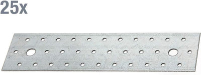Alberts 847241 Lochplatte | sendzimirverzinkt | 240 x 60 mm | 25er Set 240 x 60 mm / 25 Stk., 240 x