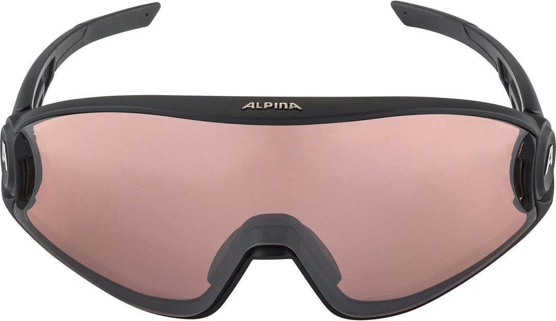 ALPINA 5W1NG QV - Kontrastverstärkende, Selbsttönende & Beschlagfreie Sport- & Fahrradbrille Mit 100