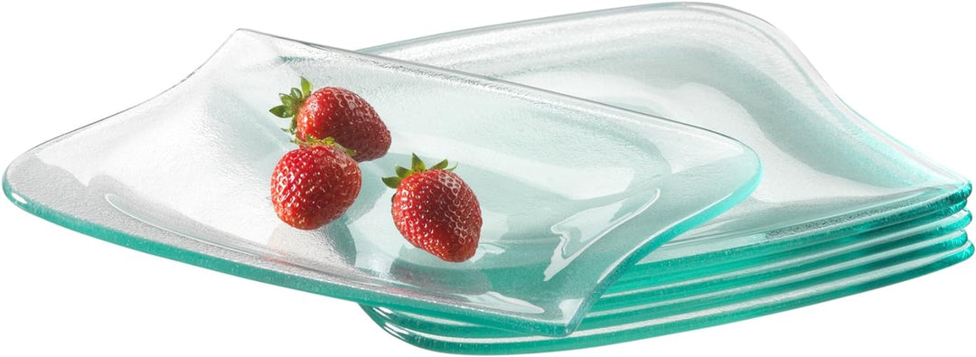 Mäser, Serie La Musica, Dessertteller aus Glas, Serviergeschirr im 6er-Set Dessertteller Glas, im 6e