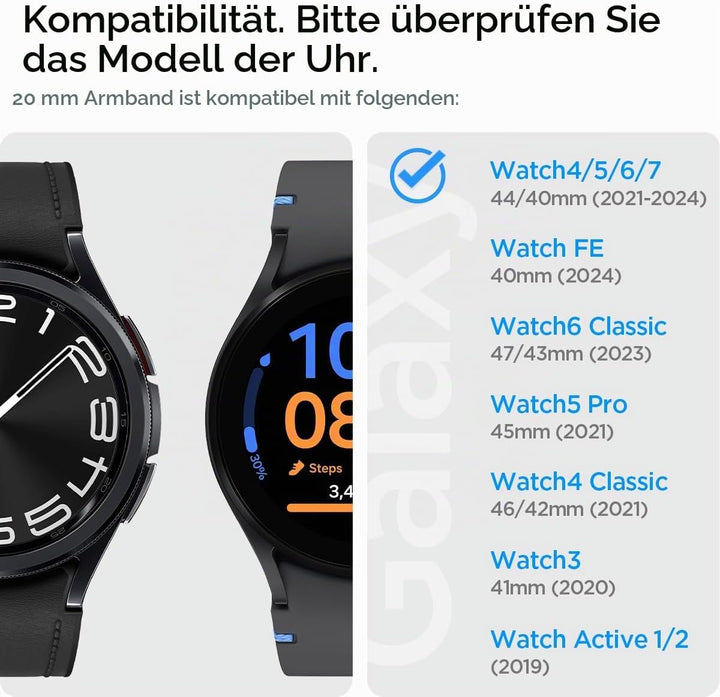 Spigen Modern Fit Armband kompatibel mit Galaxy Watch 6 Classic 47/43mm | 6 44/40mm | 5 Pro 45mm | 5