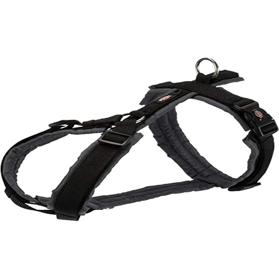 TRIXIE Trekkinggeschirr New Premium, M 53-64cm/20mm, schwarz/Graphit, Hund Schwarz / Graphitgrau M,