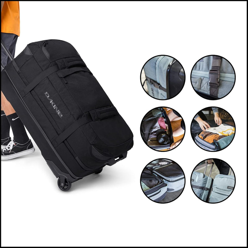 Dakine Reisetasche Split Roller mit Rädern, geräumige, praktisch unterteilte Fächer - widerstandsfäh