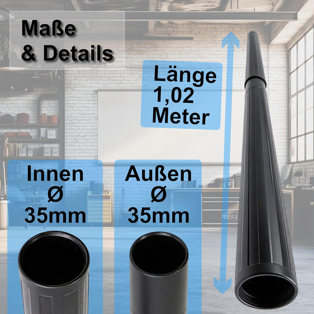 DeClean 2 x Verlängerungs Rohr 35 mm Staubsaugerrohr Staubsauger Kunststoff kompatibel mit Kärcher A