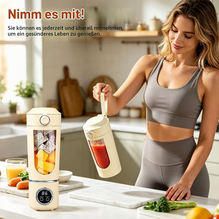 Herbst Tragbarer Mixer 700ml, Mixer Smoothie Maker To Go mit 12 EdelstahlKlingen, Klein Portable Ble