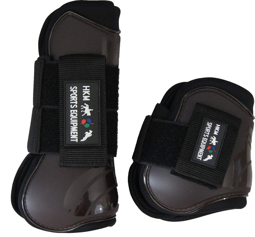 HKM 561240 Springgamaschen und Streichkappen, 4er Set Pony Schwarz/Schwarz, Pony Schwarz/Schwarz
