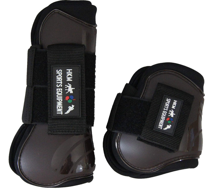 HKM 561240 Springgamaschen und Streichkappen, 4er Set Pony Schwarz/Schwarz, Pony Schwarz/Schwarz