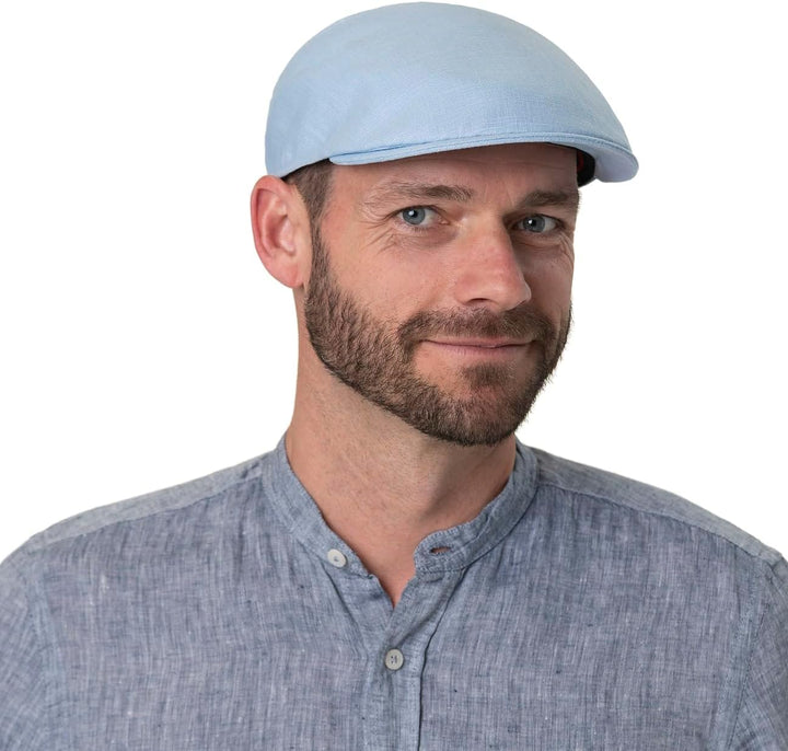 LIERYS Elegantes Design: Die melierte dunkelblaue Flatcap besticht durch ihre frische Ausstrahlung u