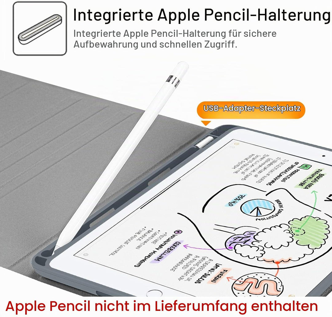 Fintie Tastatur Hülle für iPad 9.7 2018 (6. Generation), Soft TPU Rückseite Gehäuse Keyboard Case mi