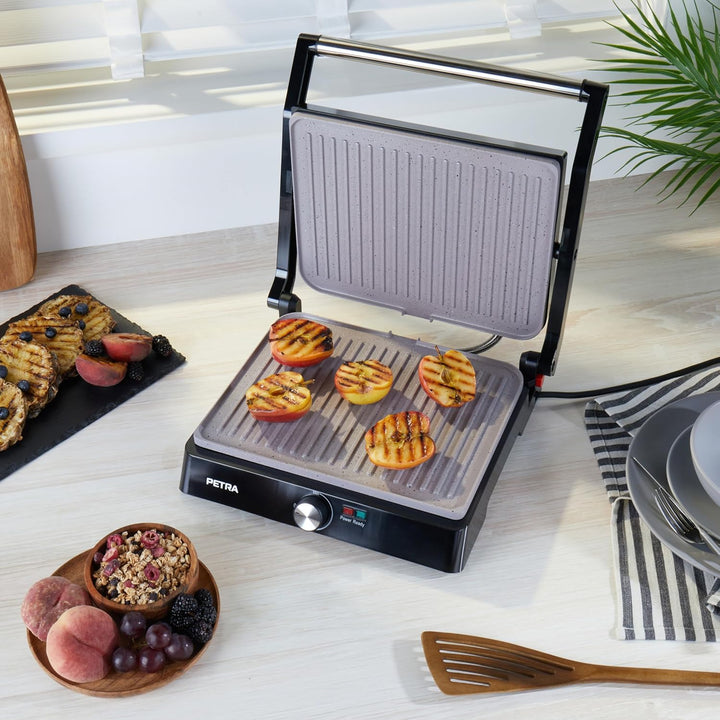 Petra PT4076VDEEU10 XL 180° Elektrogrill und Panini-Presse - Sandwichtoaster mit marblestone Antihaf