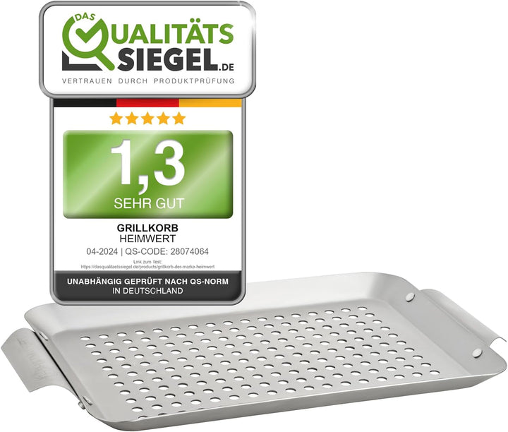 HEIMWERT Hochwertiges Premium Edelstahl Grillkorb 3er Set - Die hochrobusten und universell einsetzb