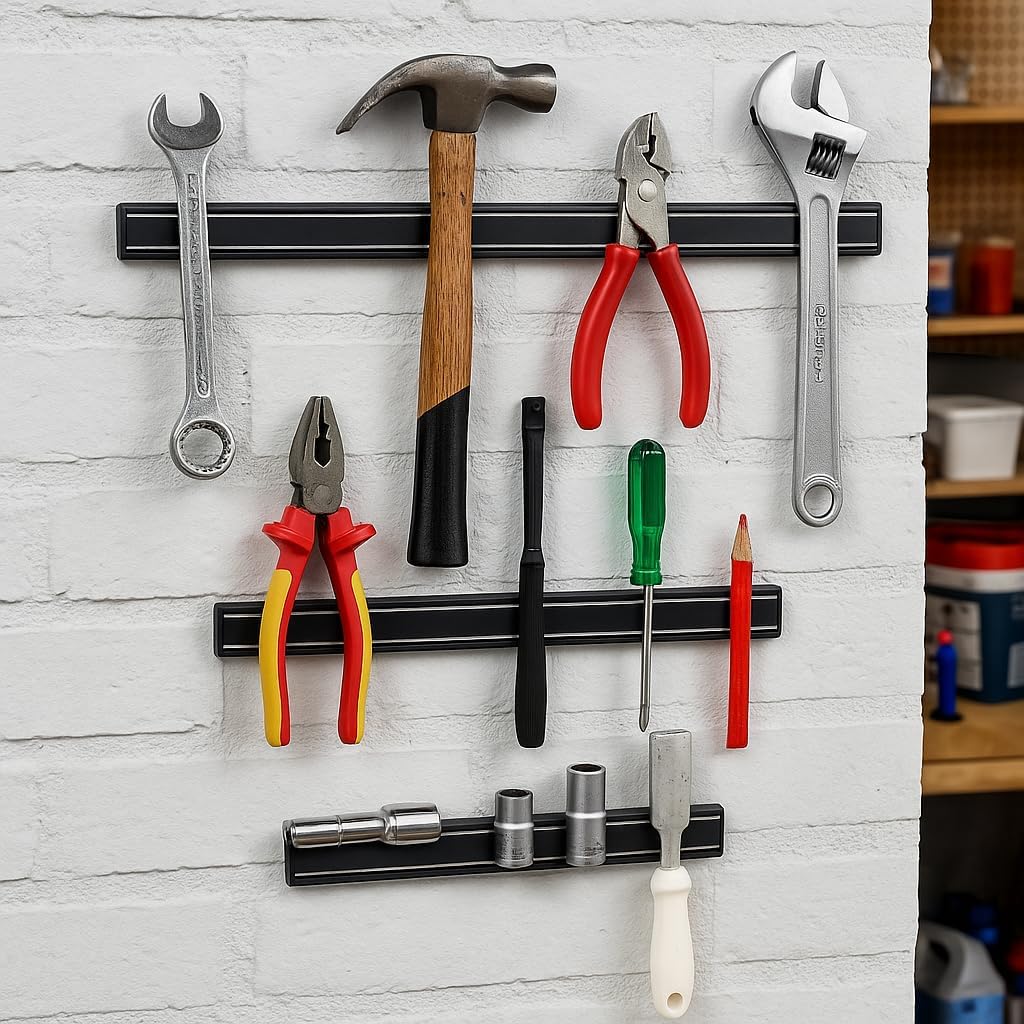RESSER Magnetleisten Set 3-teilig Werkzeughalter Magnetisch Wandhalterung Werkzeug Organizer Werksta