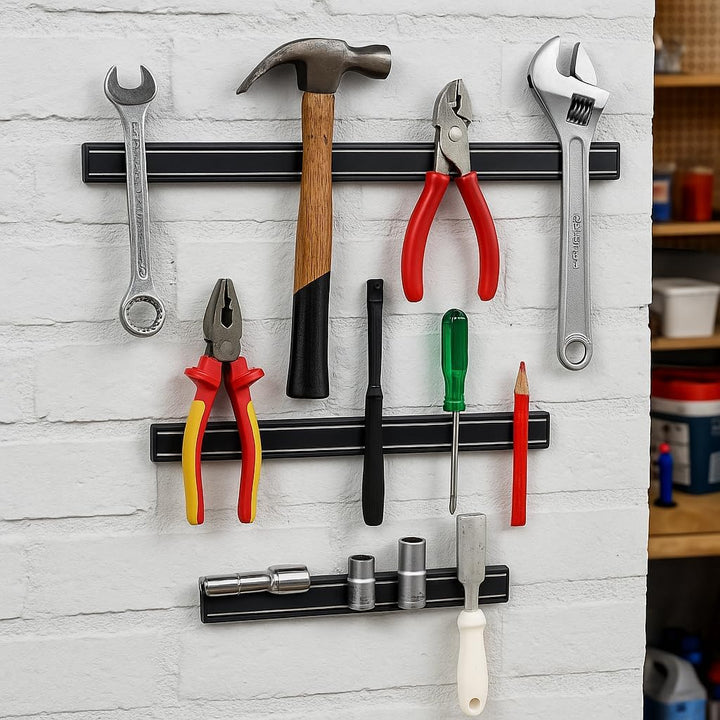 RESSER Magnetleisten Set 3-teilig Werkzeughalter Magnetisch Wandhalterung Werkzeug Organizer Werksta