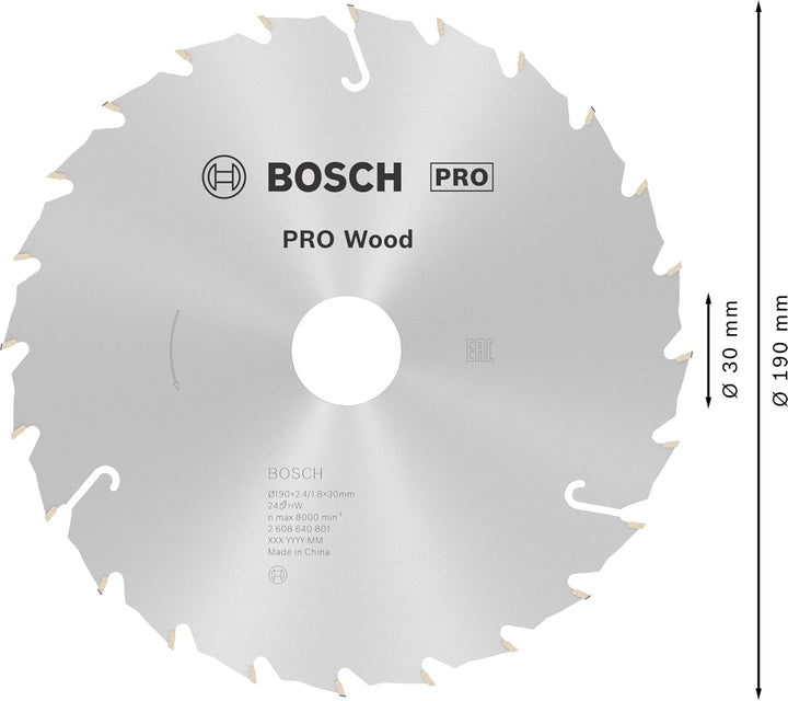 Bosch 1x PRO Wood Kreissägeblatt für Akku-Handkreissägen (für Weichholz, Hartholz, Ø mm, Professiona