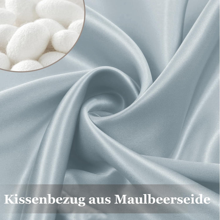 Adubor Seidenkissenbezug 40x60 cm für Haar und Haut, mit verstecktem Reissverschluss, beide Seiten,