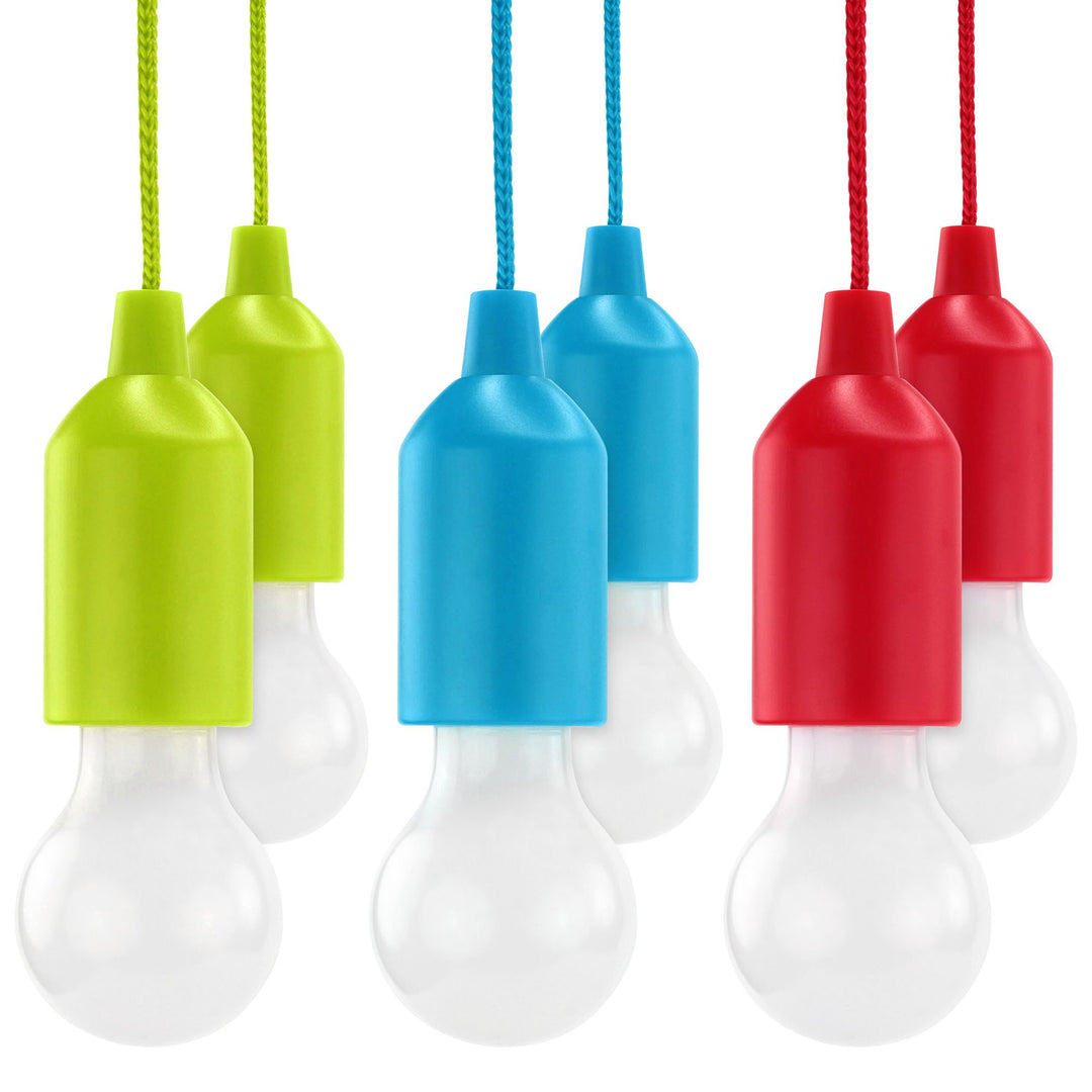 HyCell Pull Light 6er Set mit Zugschalter inkl. AAA Batterien - tragbare LED Lampe warmweiss - mobil