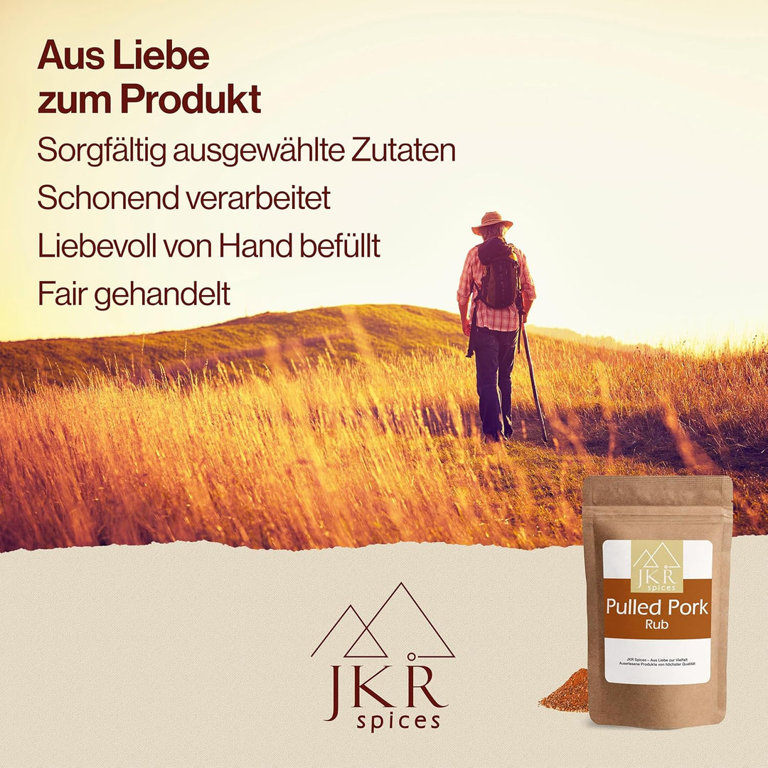JKR Spices Pulled Pork Rub 900g, BBQ Gewürzmischung für Smoker Grill Ofen Dry Rub für Schweinenacken