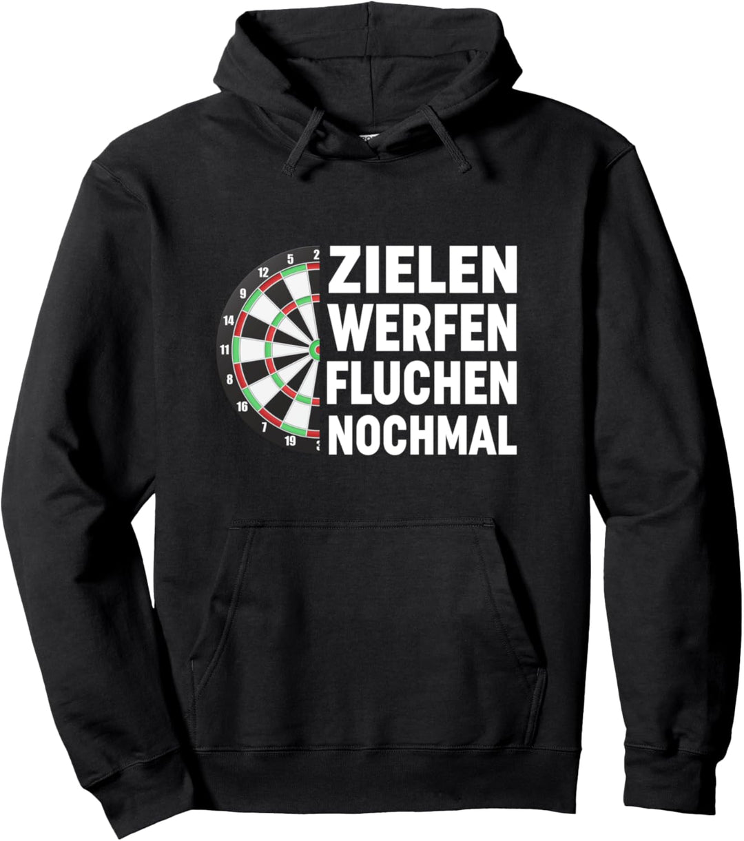 Zielen Werfen Fluchen Nochmal Dartspieler Dart Spruch Gruppe Pullover Hoodie