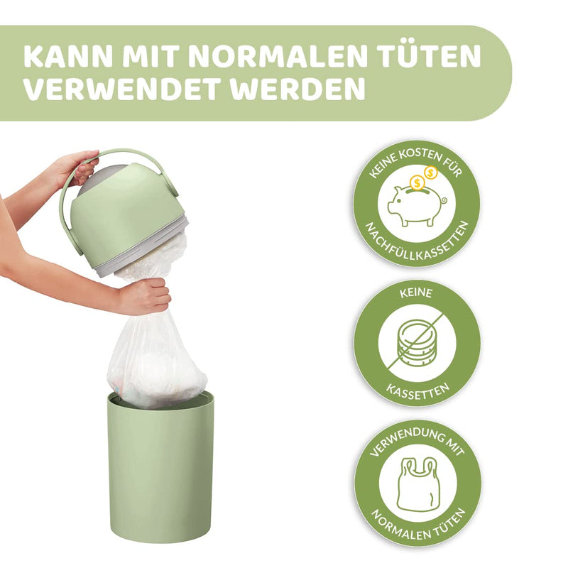 Chicco Nappy Bin Odour Off, Windeleimer, kompakter und platzsparender Containerbehälter, keine Nachf