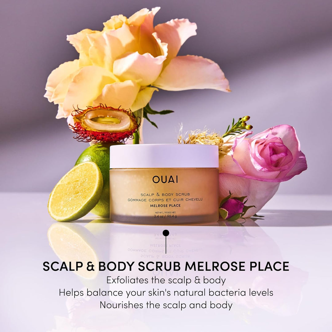 OUAI Scalp & Body Scrub Reisegrösse – Melrose Place – Exfolierendes Körperpeeling mit Zucker & Kokos