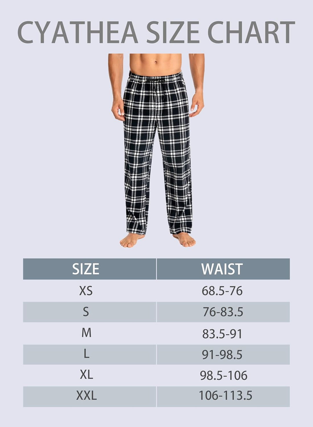 Schlafanzughose Herren 100% Baumwolle Flannel Pyjamahose Kariert Loungehose mit Taschen Nachtwäsche