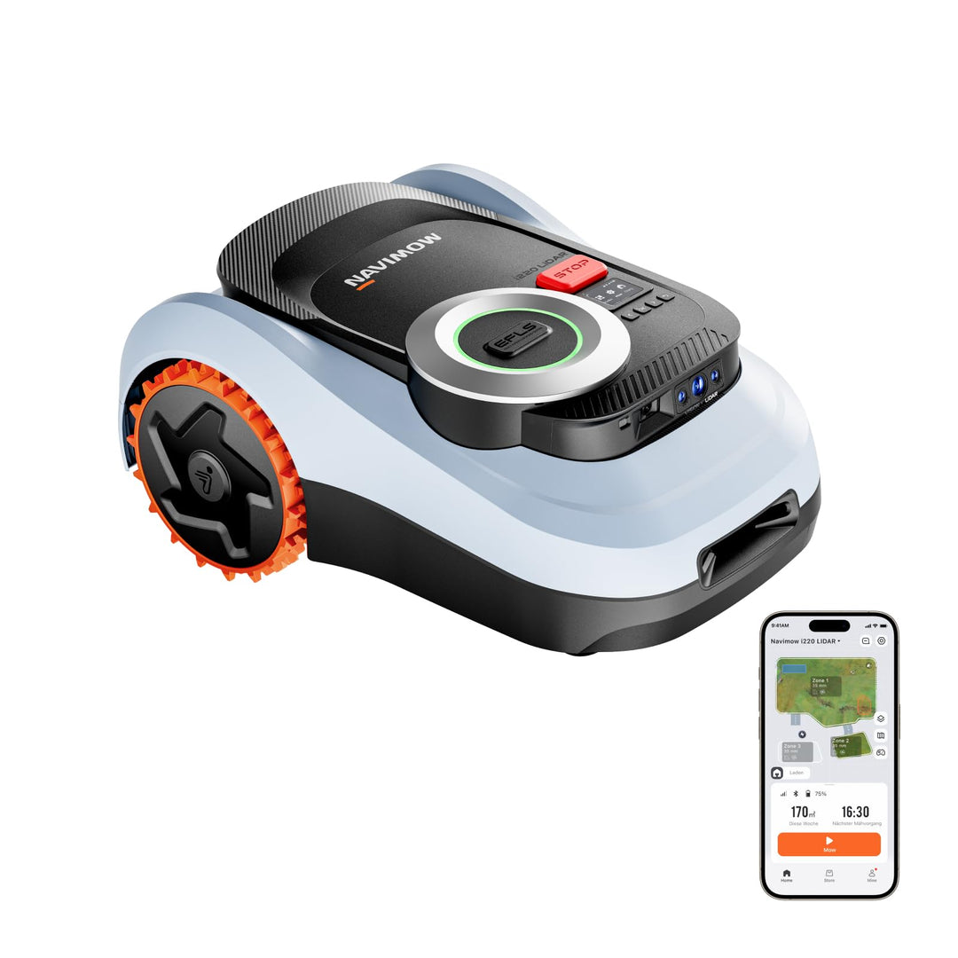 Navimow i220 LiDAR Mähroboter für 2000 m², Geländereifen für Hänge bis 45% Neigung, LiDAR und Vision