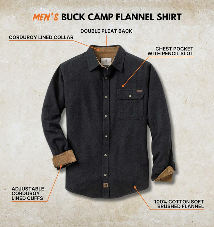 Legendary Whitetails Herren Buck Camp Flanellhemd Langarm Heather Button Down für Herren Freizeithem