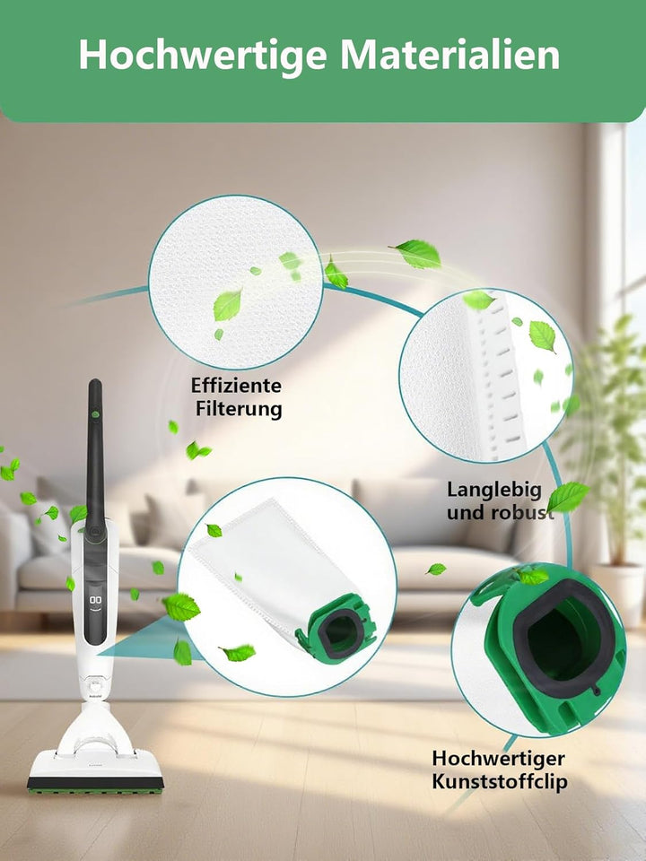 XIANGBIN 12 Stück Staubsaugerbeutel für Vorwerk Kobold VB100 Filtertüten Ersatz Beutel Zubehör Staub