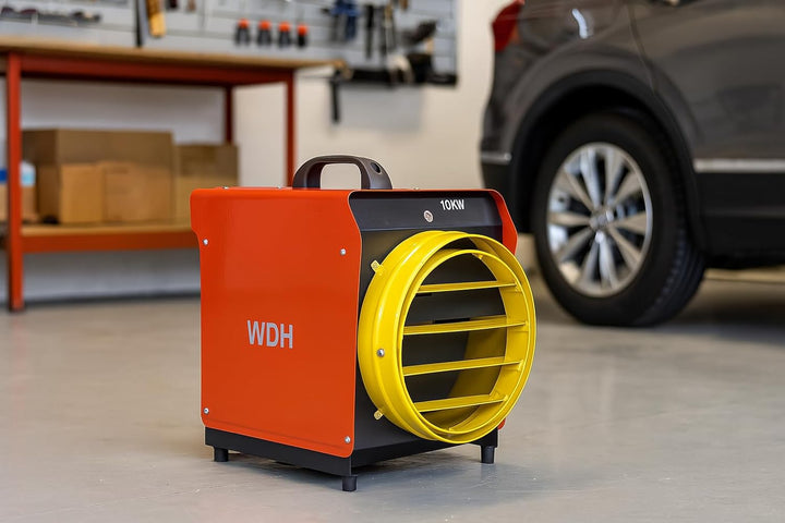 Aktobis Starkstromheizgebläse WDH-BGP10S mit 10.000 Watt (400V / 16A) mit Schlauchanschluss, 10.000