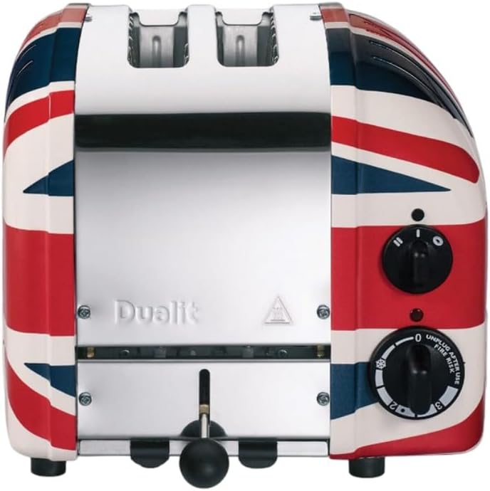 Dualit NEWGEN Premium Toaster 2 Scheiben Union Jack, handgefertigter Toaster Retro, ProHeat®-Heizele