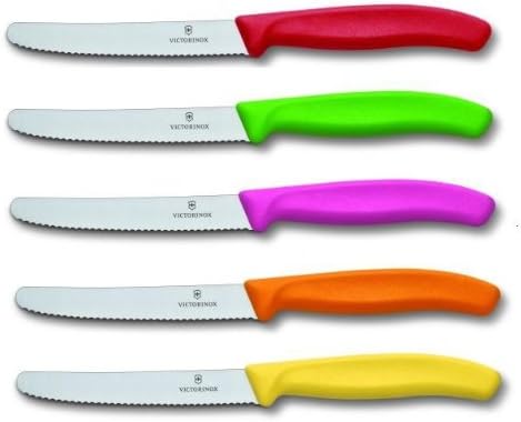Victorinox Tomatenmesser Swissclassic Rund Well 5er Set Bunt Gemischt, 11 cm, 6.783R.5