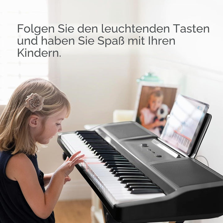 The ONE Smart Keyboard Light, 61 Tasten E-Piano mit Anschlagdynamik, tragbares Keyboard für Anfänger