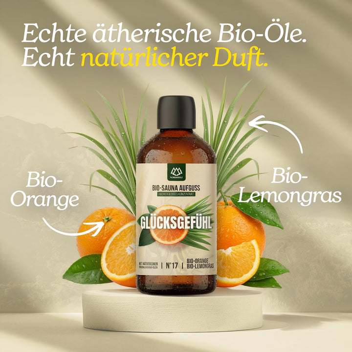 NORDHOLZ® Saunaaufguss BIO [NATURREINE ÄTHERISCHE BIO-ÖLE] Sauna Aufgussmittel 
