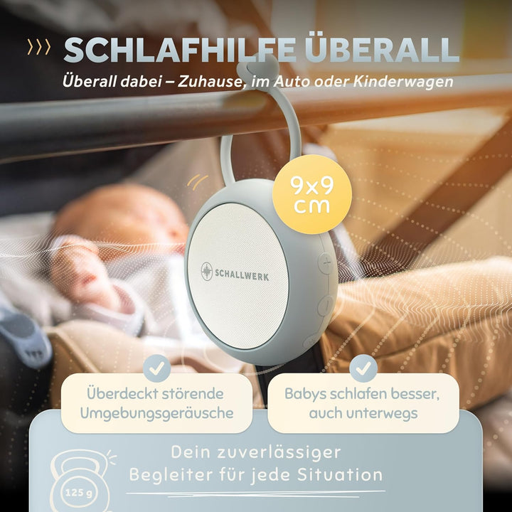 Schallwerk ® White Noise Machine Baby – Einschlafhilfe für Babys & Erwachsene mit weissem Rauschen,