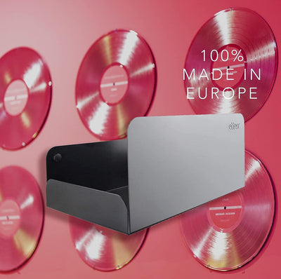 etterr | Doppelpack Vinyl Halter | für 50 Vinyls | 100% Stahl | Schallplatten Wandhalterung | Schall