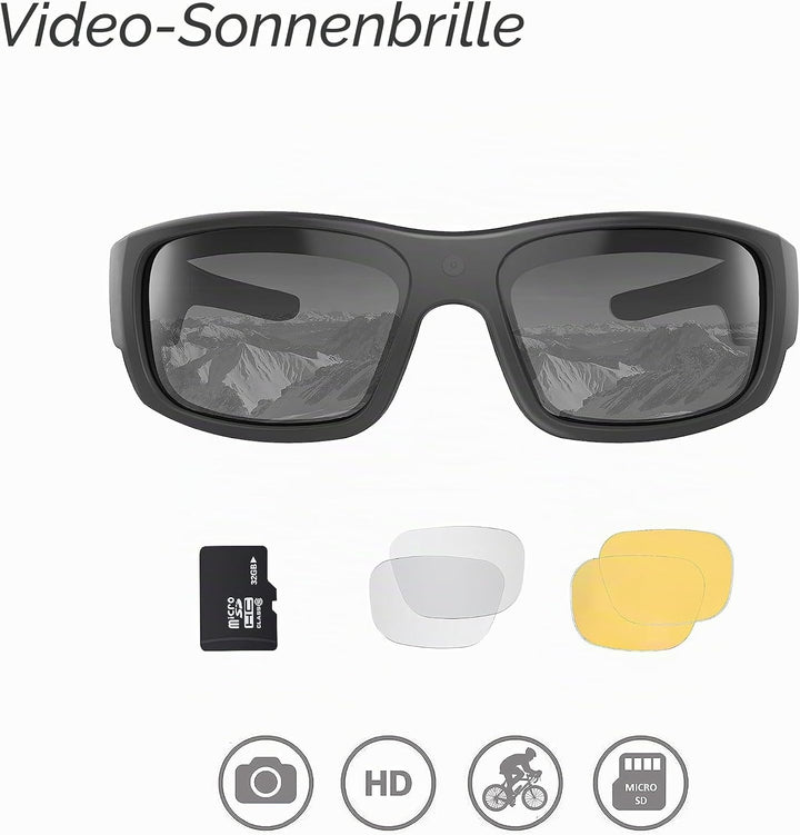 OhO Camera Glasses,32GB 1080P Full HD Sports Cam Sunglasses with Built in 15MP Camera and Polarized