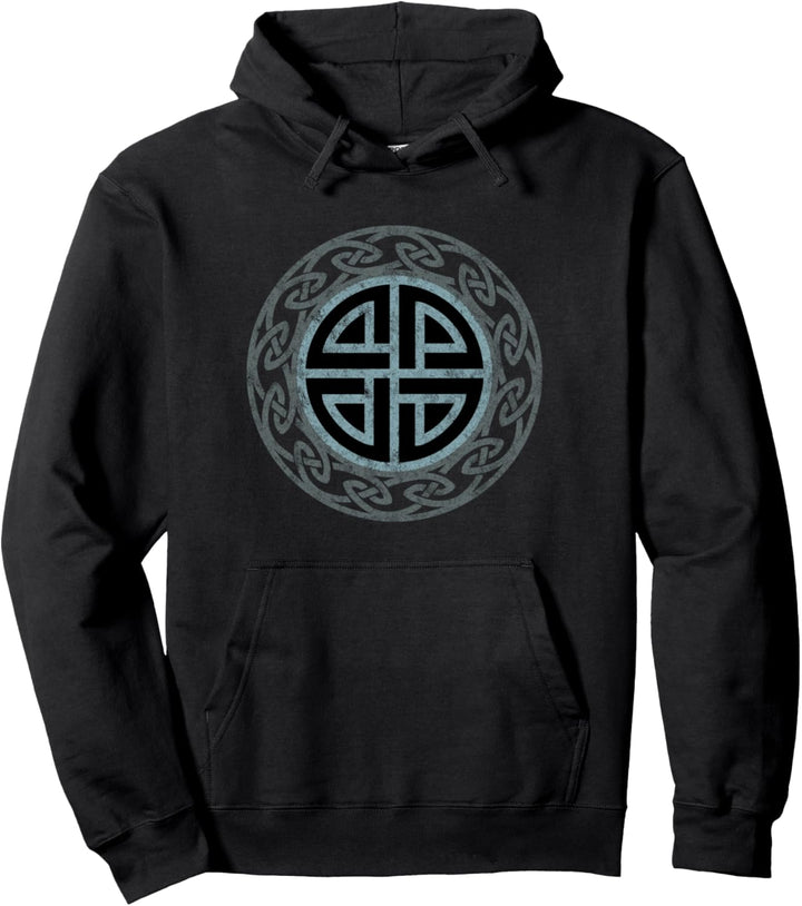 Vintage Schutzsymbol Schildknoten Keltisch Wikinger Nordisch Pullover Hoodie