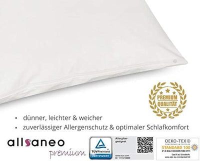 allsaneo Premium Allergiker Matratzenbezug 80x200x20 cm | Allergie Bezug extra weich und leicht | An