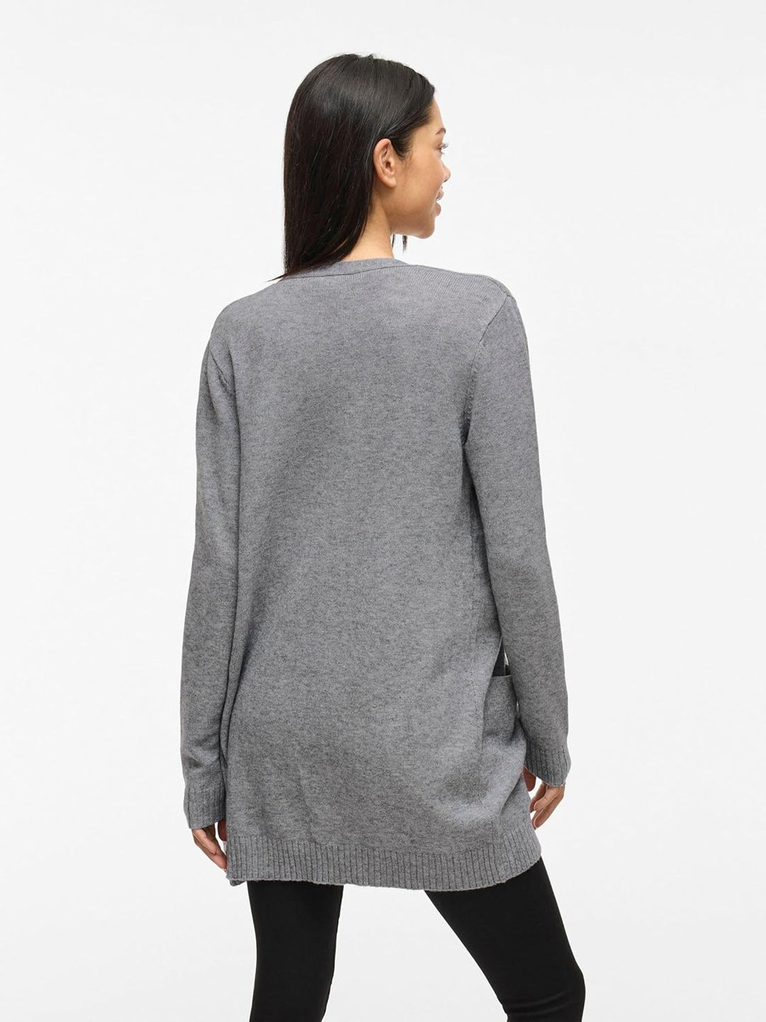 Vila Damen Viril Open L/S Knit Cardigan-Noos Strickjacke XS Medium Grey Melange, XS Medium Grey Mela