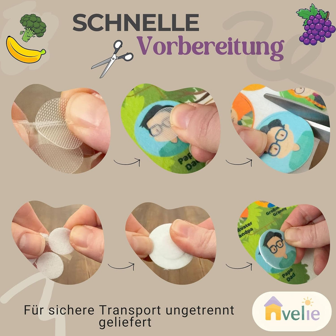 Avelie Montessori Busy Board mit Schultergurt – Filz Motorikspielzeug ab 3 Jahren – Deutsche & Engli