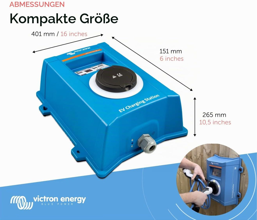 Victron Energy EV-Ladestation, 170-265 VAC 22 kW, Ladegerät für Elektrofahrzeuge, Wi-Fi- und Bluetoo