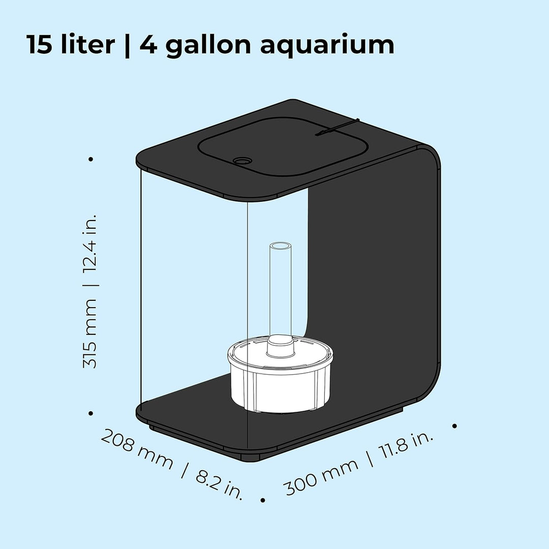 biOrb 72029 FLOW 15 LED, schwarz – elegantes Design-Aquarium | Komplett-Set mit Filter-System, LED-B