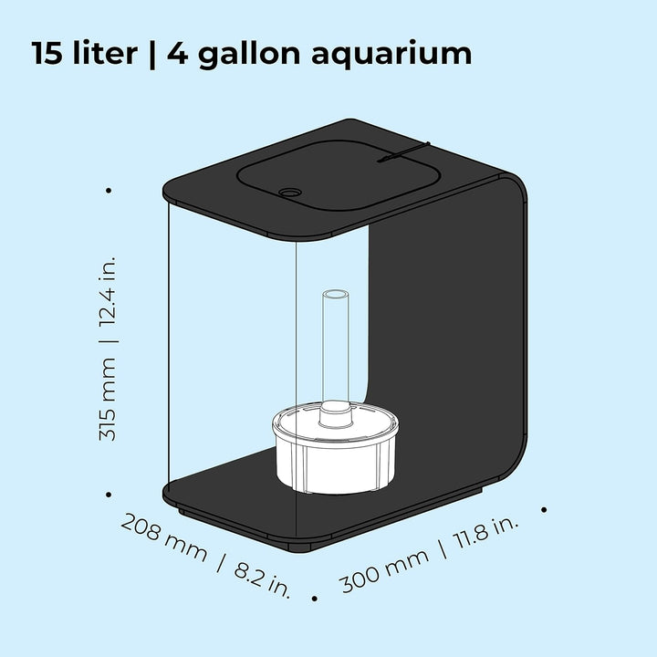 biOrb 72029 FLOW 15 LED, schwarz – elegantes Design-Aquarium | Komplett-Set mit Filter-System, LED-B