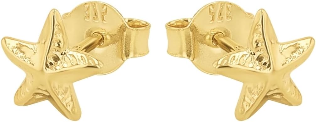Amor Ohrstecker Mädchen Kinder Ohrschmuck, 0,5 cm, Gold, Seestern, Kommt in Schmuck Geschenk Box, 20