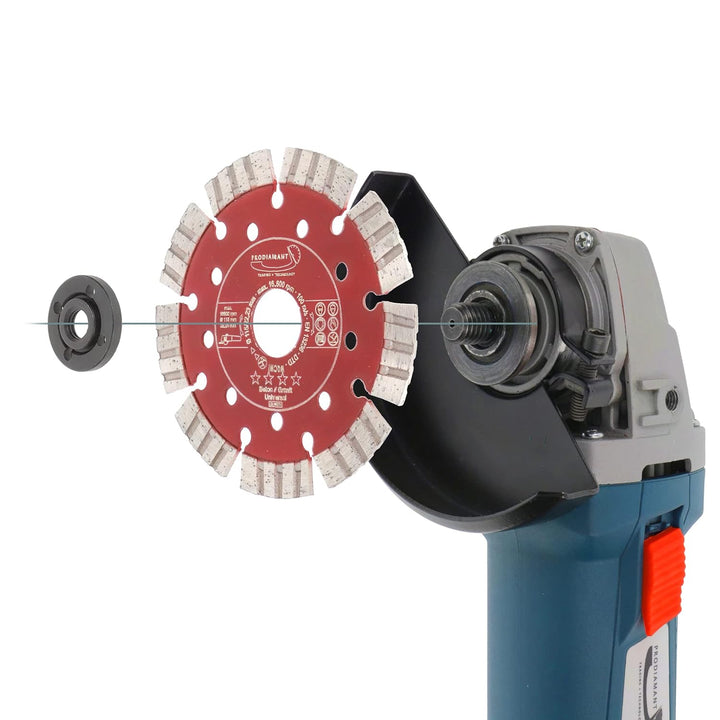 PRODIAMANT Turbo Diamant-Trennscheibe Beton 115mm x 22,23 mm Segmenthöhe 12mm 115/22,23mm, 115/22,23