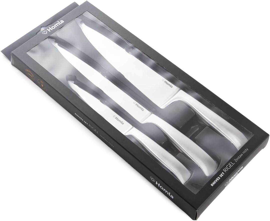 HOMLA Skat Messerset von 6 - Klinge aus Rostfreiem Stahl - 6 Messer und Aufbewahrungsblock - Ergonom