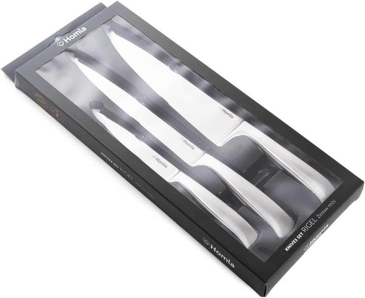 HOMLA Skat Messerset von 6 - Klinge aus Rostfreiem Stahl - 6 Messer und Aufbewahrungsblock - Ergonom